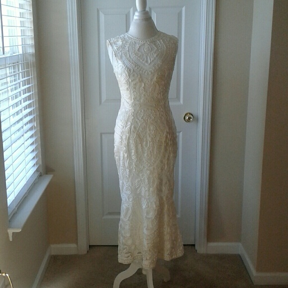 JS COLLECTION Dresses & Skirts - J Collection soutache cream formal dress, Sz 6